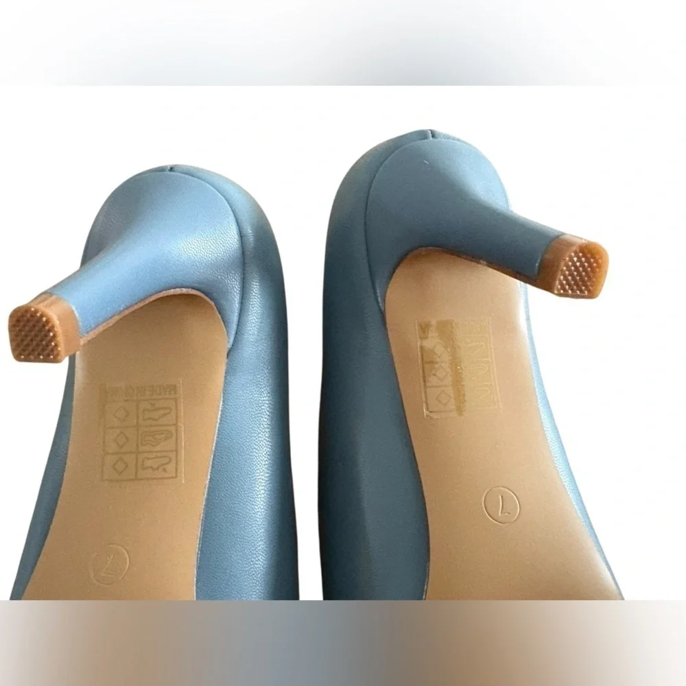 Journee Collection Pointed-Toe Blue Mary Jane Heels